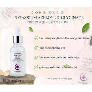 Aze – lift serum cấp ẩm, sáng da, mờ th.âm, nám, kiềm dầu, thu nhỏ lỗ chân lông và mụn 30ml - pharmaform