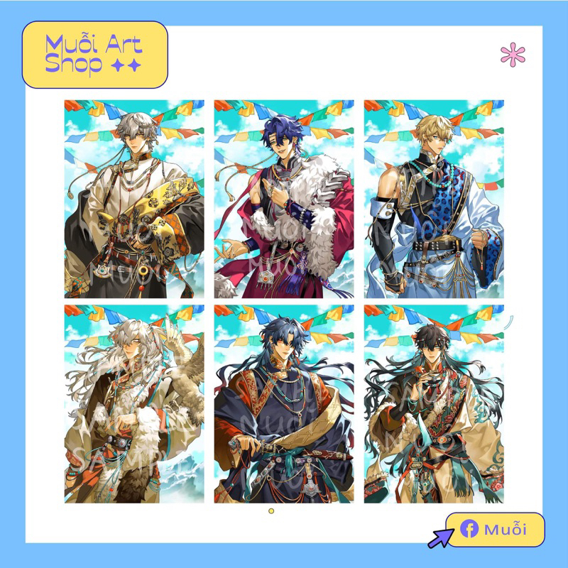 Postcard A6 Honkai Star Rail 6 nhân vật