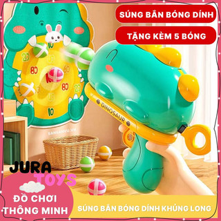  Đồ chơi súng ném bóng dính, Khủng Long Bắn Bóng Dính cho bé, súng bắn phi tiêu cho bé