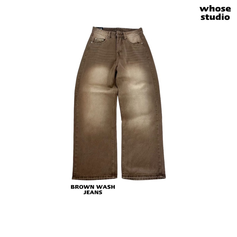 BROWN WASH JEANS - Quần jeans nâu wash