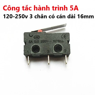 Công Tắc hành Trình Có Bánh Xe KW11 5A-250V - Kích Thước 6.4*20mm, KW12-A không cán, KW11-3Z-2 cán dài 16mm, 25mm