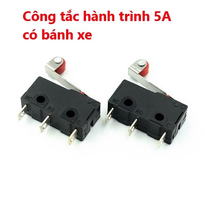 Công Tắc hành Trình Có Bánh Xe KW11 5A-250V - Kích Thước 6.4*20mm, KW12-A không cán, KW11-3Z-2 cán dài 16mm, 25mm