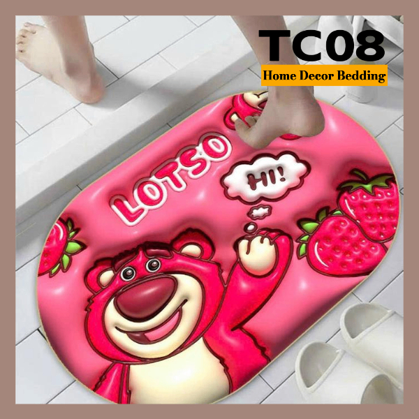 Thảm Lau Chân Họa Tiết 5D, Thảm Chùi Chân Bề Mặt Nỉ Đế Cao Su Chống Trơn Trượt - 40cm x 60cm