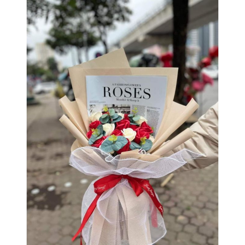 Bó hoa hồng sáp 15 bông