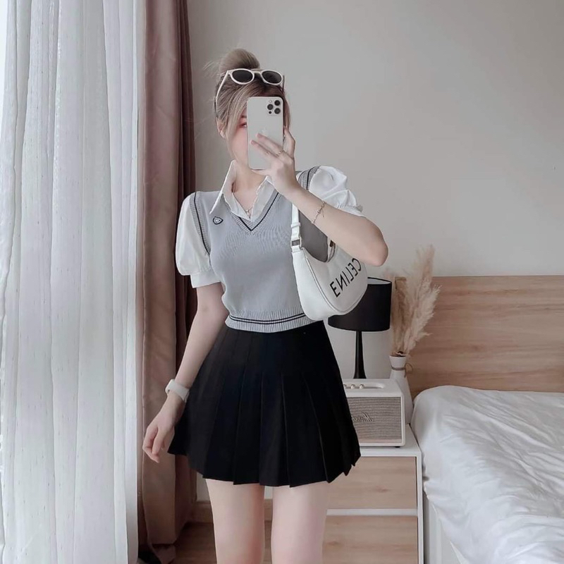 Áo sơ mi phối len