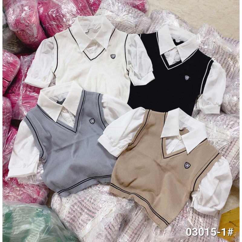 Áo sơ mi phối len