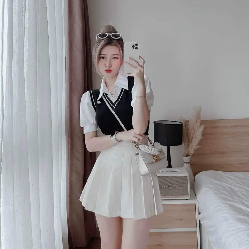 Áo sơ mi phối len