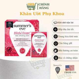 Khăn giấy ướt phụ khoa vệ sinh vùng kín summer's eve, khử mùi vùng kín
