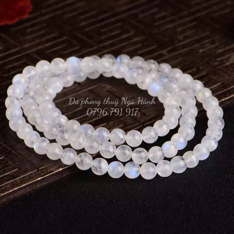 Vòng tay moonstone mặt trăng quấn 3 vòng 6 li siêu đẹp hàng đẹp mịn