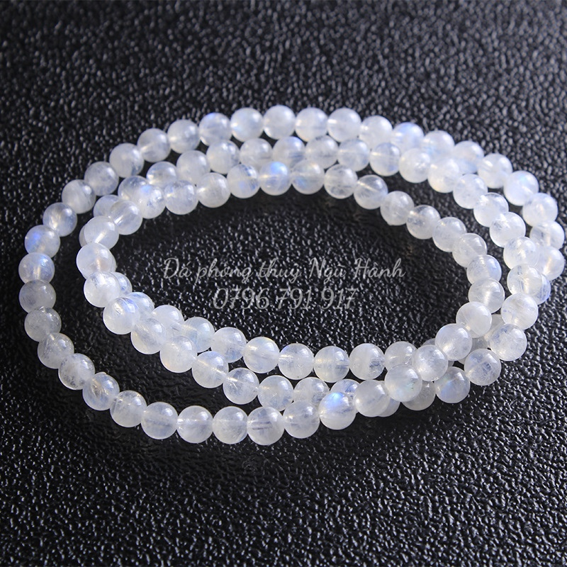 Vòng tay moonstone mặt trăng quấn 3 vòng 6 li siêu đẹp hàng đẹp mịn