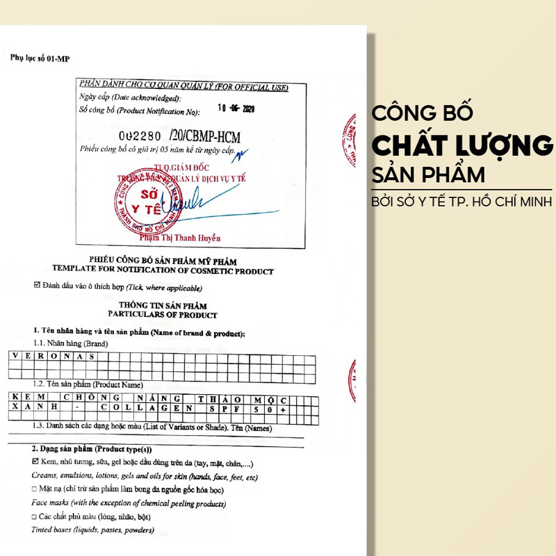 Kem chống nắng Veronas