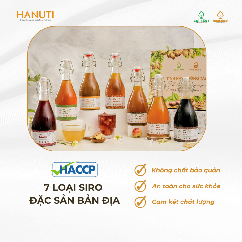 07 loại Siro đặc sản bản địa Giọt Lành chai 250 - 500ml - Không chất tạo đặc, chất bảo quản, chất tạo màu, chất điều vị