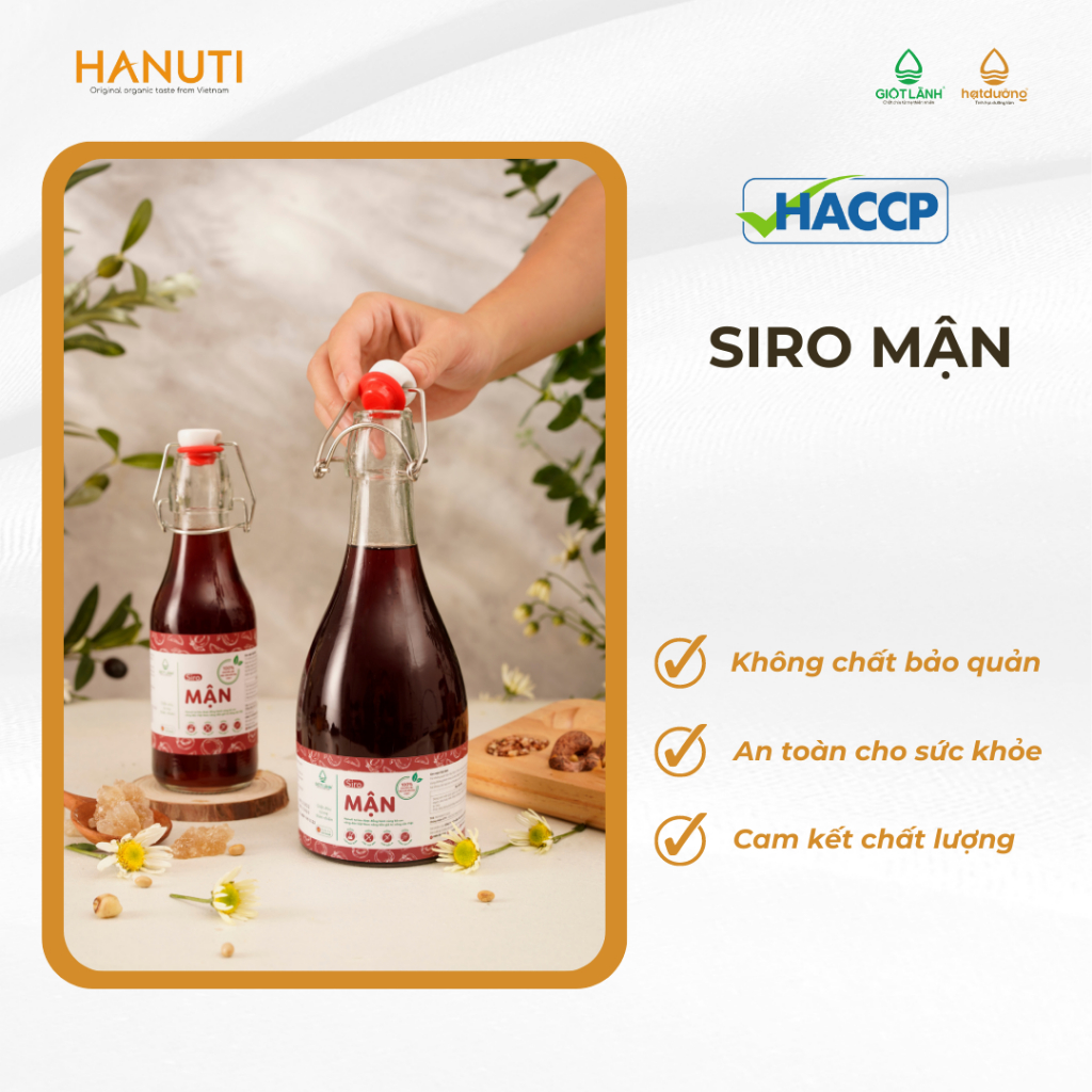 Siro Mận Giọt Lành - 100% mận Mộc Châu lên men cùng đường phèn vàng Quảng Ngãi - Chai thủy tinh 250 - 500ml