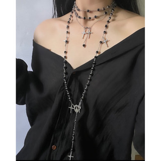 Set vòng cổ thánh giá phối đá charm bạc