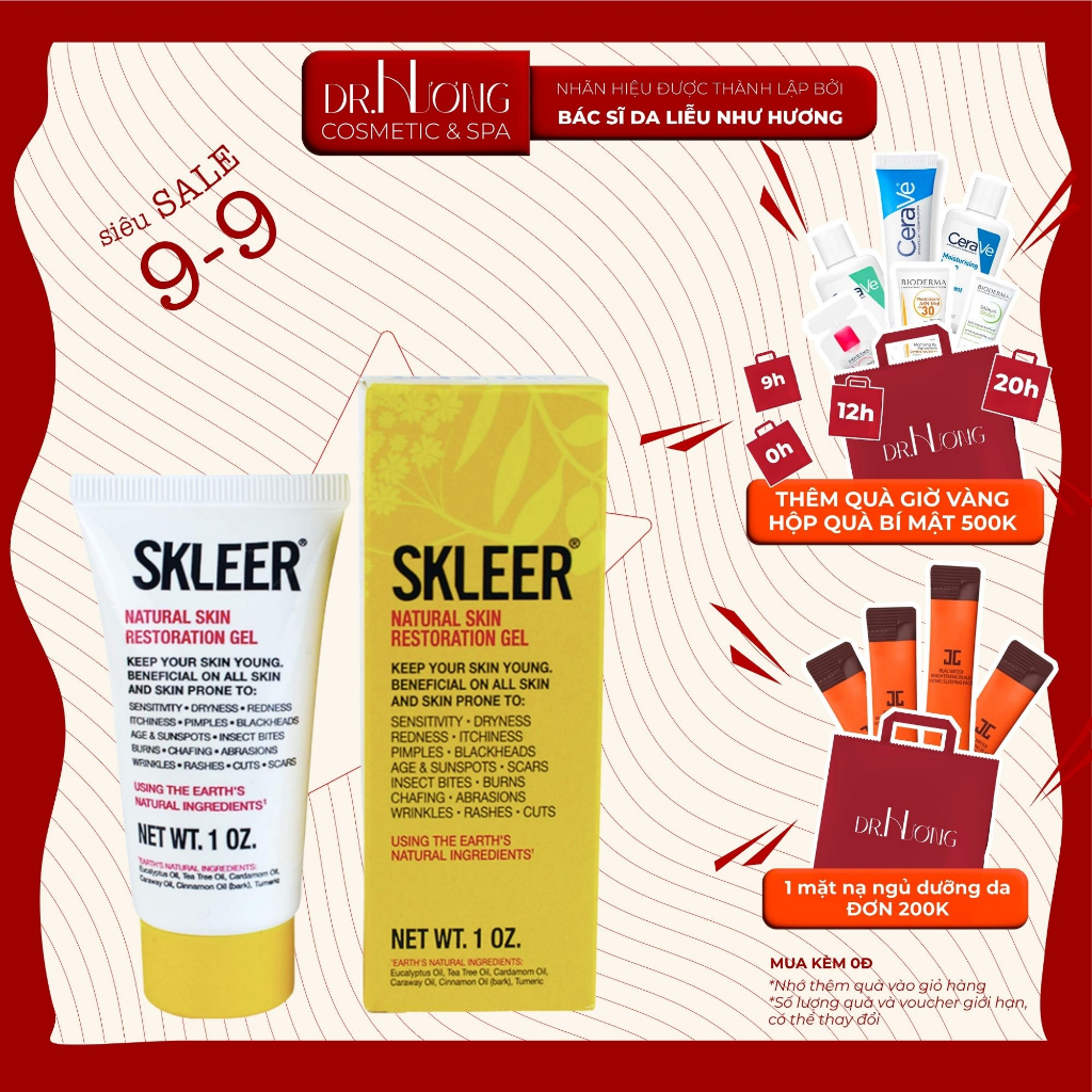 Gel Giảm Sưng Phục Hồi Và Tái Tạo Da Skleer Natural Skin Restoration Gel