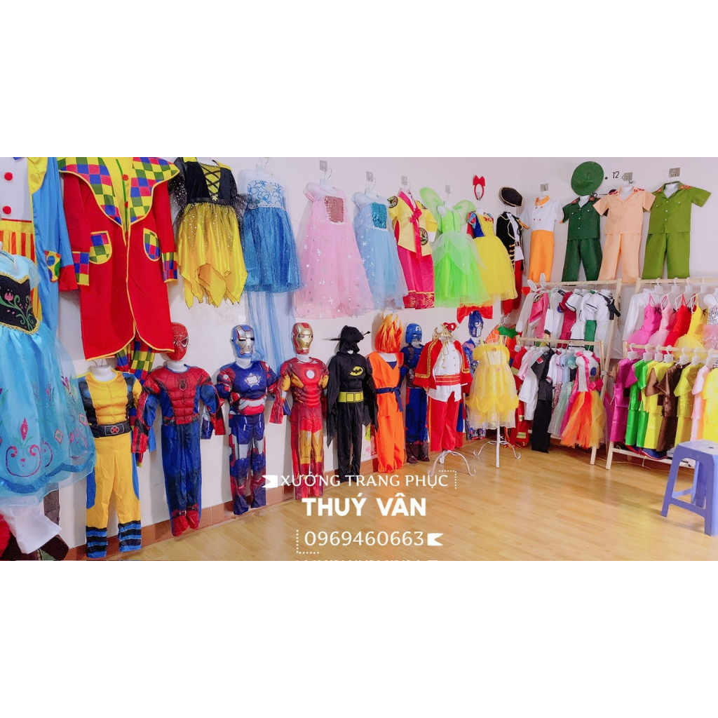 Bộ Chú Hề Trẻ Em Trang Phục Hóa Trang Chú Hề Cho Bé Gồm: Áo, Quần, Tóc, Mũi Hàng Đẹp Free Size Chiều Cao 1.05m -1.45m
