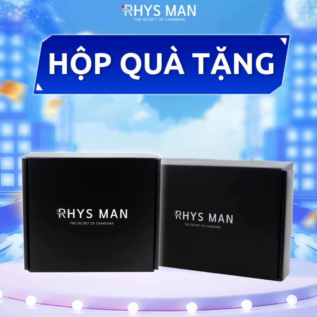 Hộp Quà Tặng RHYS MAN Đựng Quà Sinh Nhật Màu Đen Sang Trọng