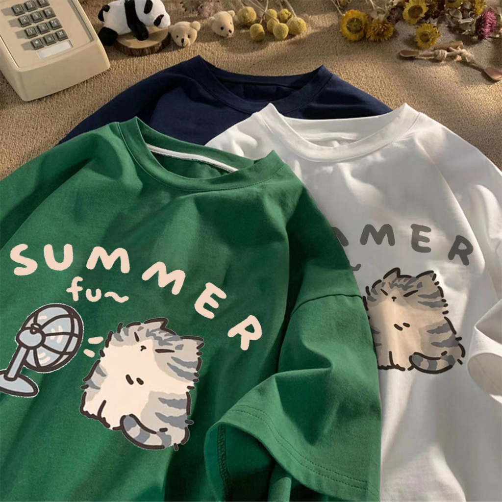 Áo thun tay lỡ unisex nam nữ phông form rộng teen cổ tròn oversize cotton giá rẻ basic đen trắng SUMMER