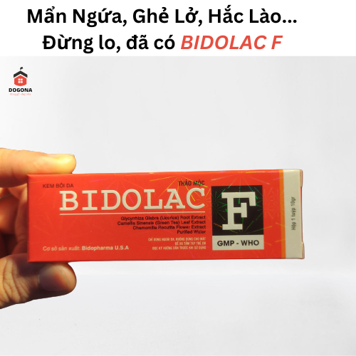 KEM BÔI DA THẢO MỘC BIDOLAC F (Tube 10g) Cung cấp dưỡng chất cho da giảm khô và nứt nẻ, ngăn ngừa nấm, rôm sảy, mẫn ngứa