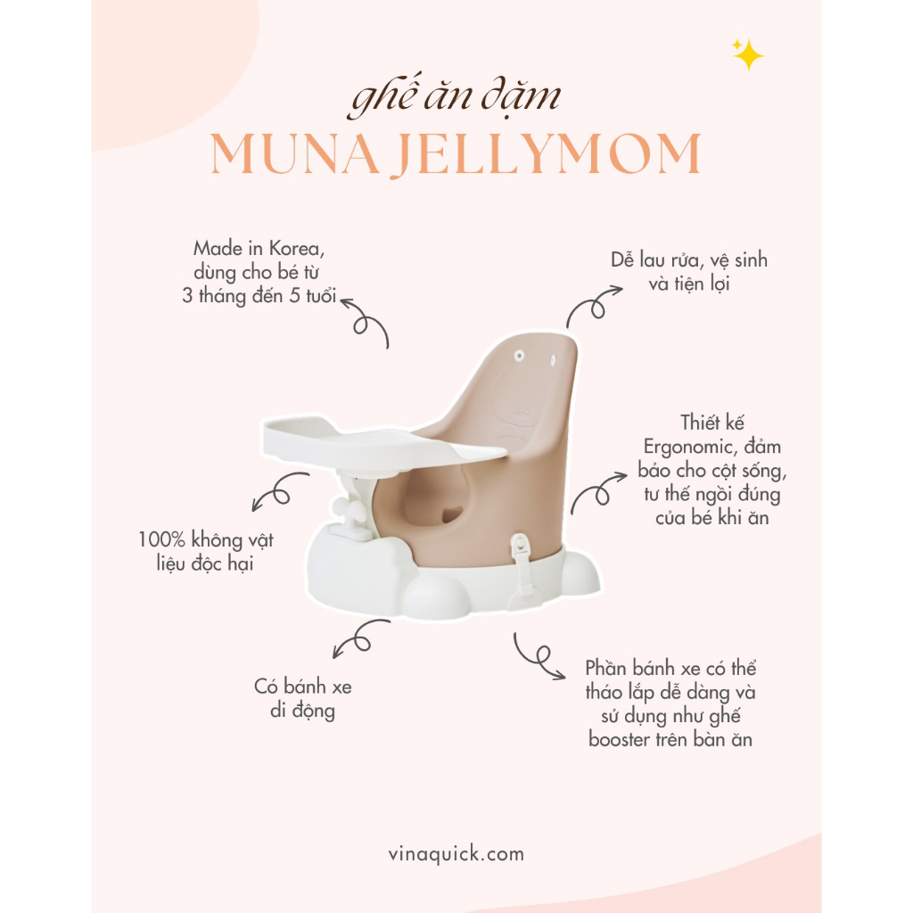 GHẾ ĂN DẶM MUNA JELLYMOM  - VINAQUICK