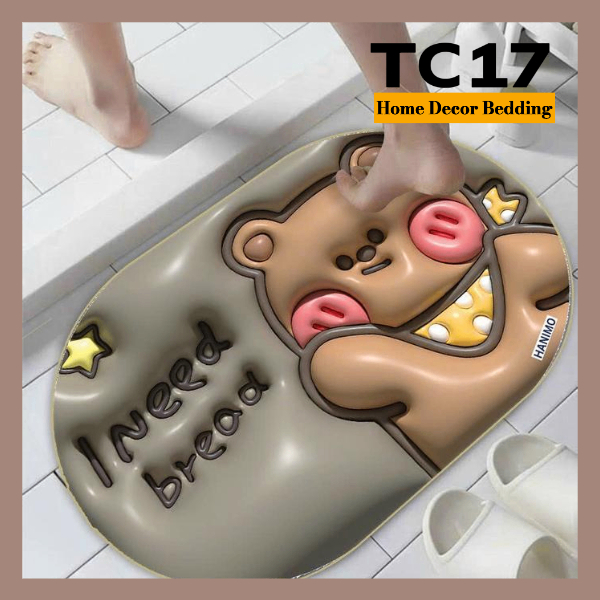 Thảm Lau Chân Họa Tiết 5D, Thảm Chùi Chân Bề Mặt Nỉ Đế Cao Su Chống Trơn Trượt - 40cm x 60cm