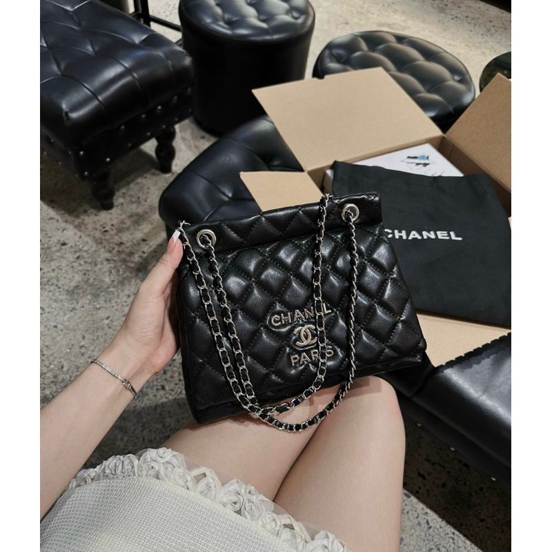 Túi xách nữ đeo vai có logo size 24cm-da mềm