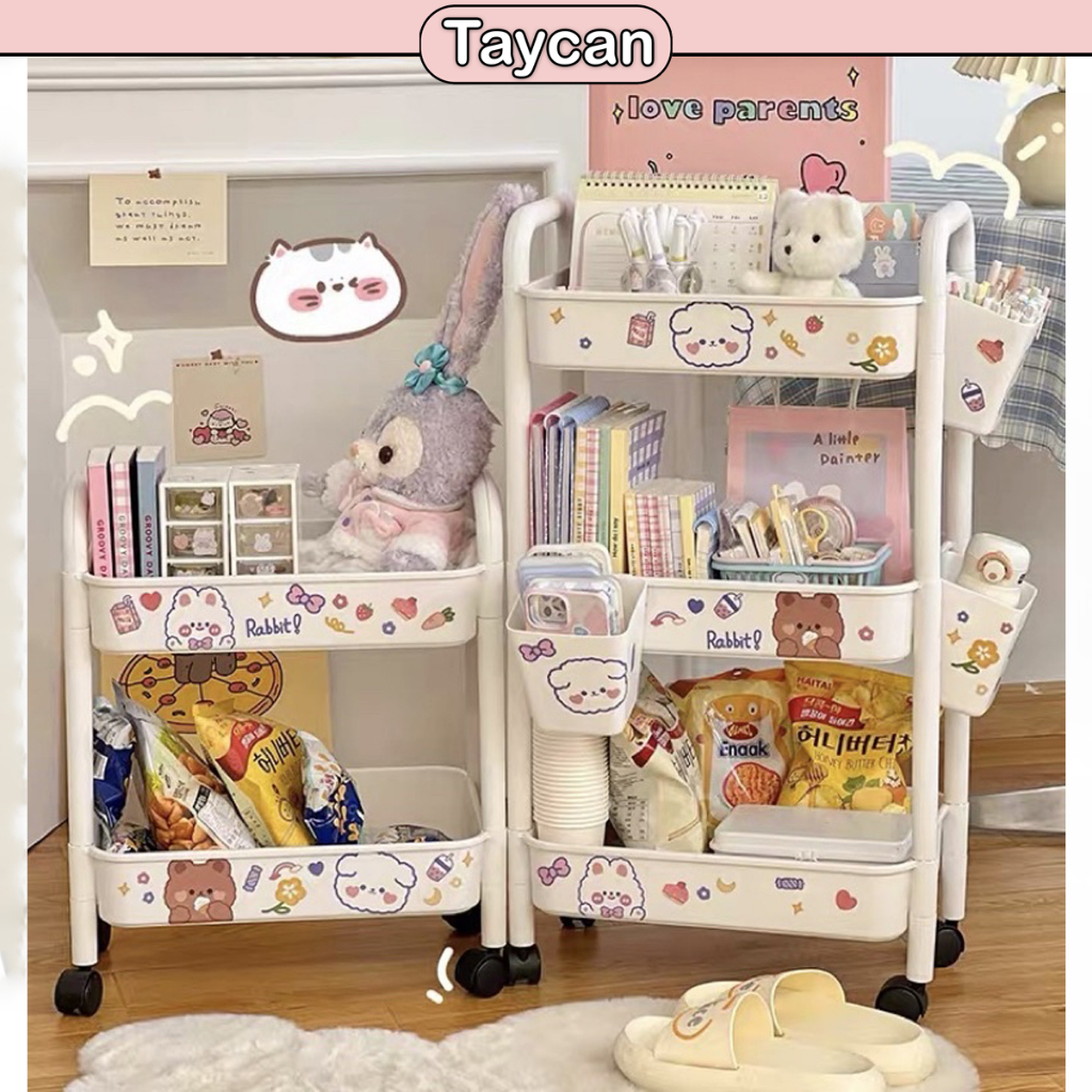 Kệ Sticker đa năng TAYCAN có bánh xe, tặng kèm Sticker dán