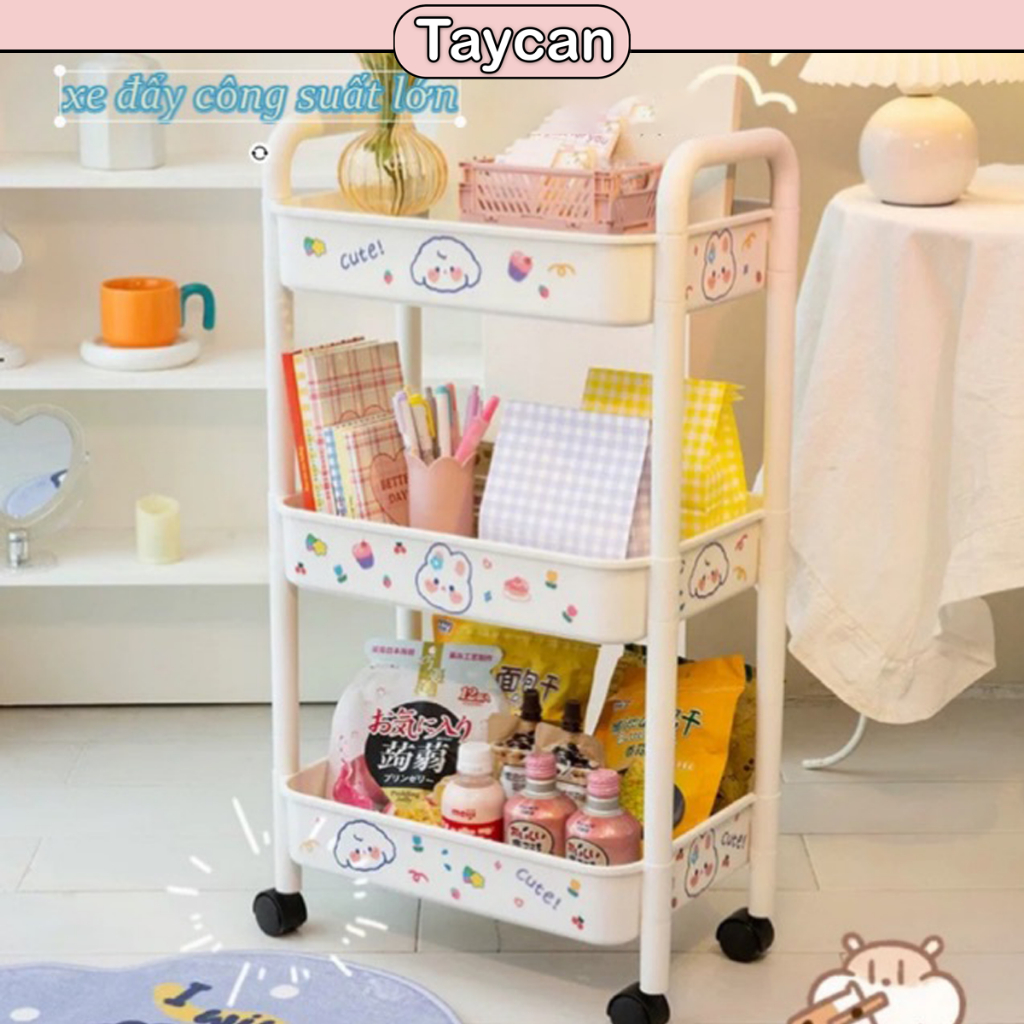 Kệ Sticker đa năng TAYCAN có bánh xe, tặng kèm Sticker dán