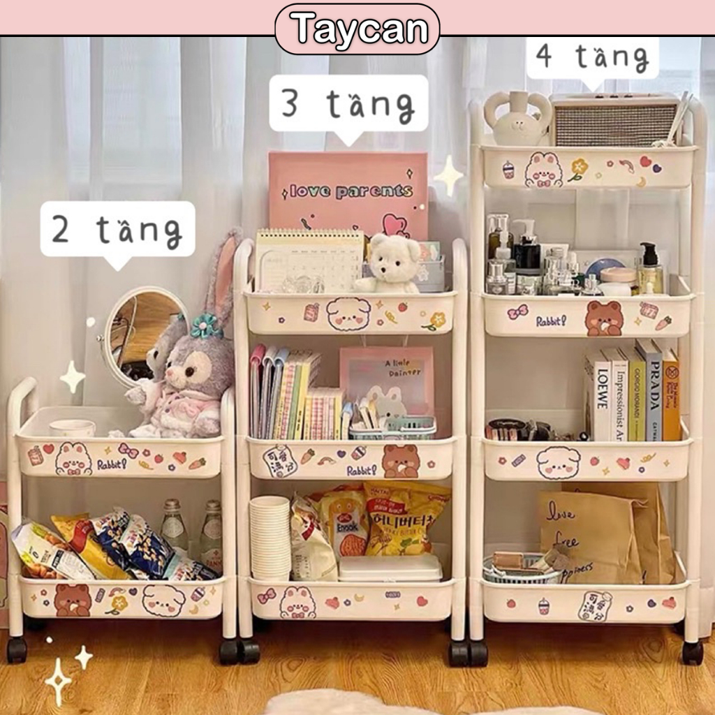 Kệ Sticker đa năng TAYCAN có bánh xe, tặng kèm Sticker dán