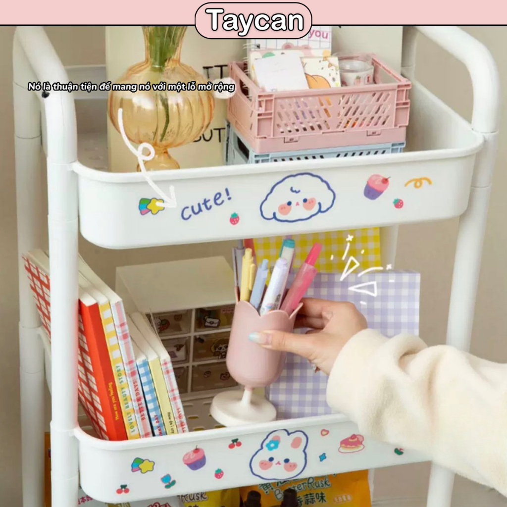 Kệ Sticker đa năng TAYCAN có bánh xe, tặng kèm Sticker dán