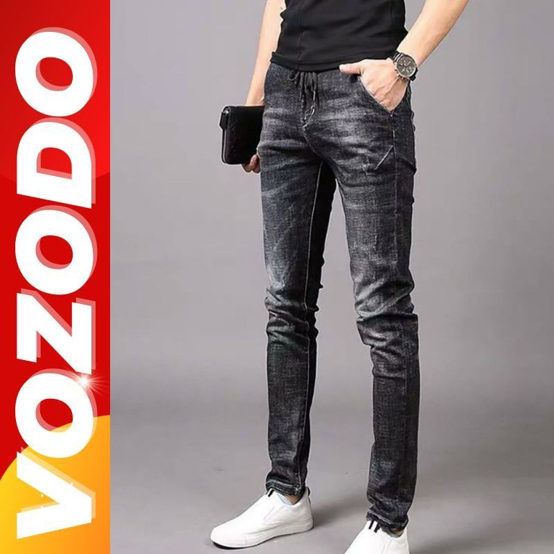 Quần jean nam màu xám đen trơn chất bò cao cấp co dãn 4 chiều cực đẹp, quần bò nam Vozodo 60 Nhiều Mẫu Mới
