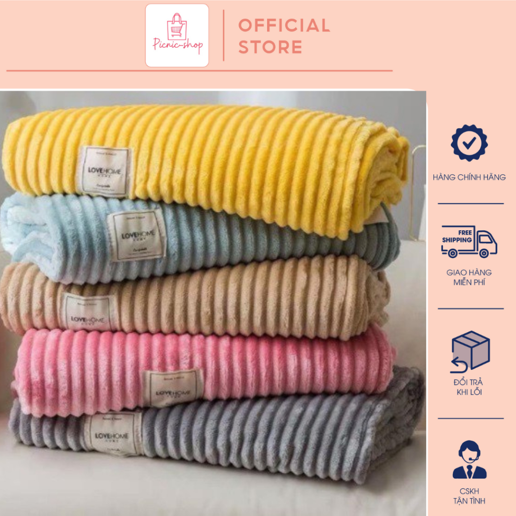Chăn Tuyết Tăm Kẻ,  Chăn Văn Phòng - Loại Đẹp-KT 2mx2m3