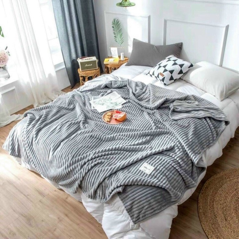 Chăn Tuyết Tăm Kẻ,  Chăn Văn Phòng - Loại Đẹp-KT 2mx2m3