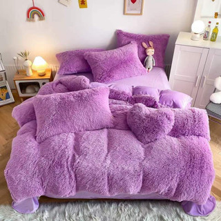Bộ chăn ga gối nỉ nhung lông siêu ấm