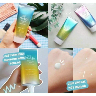  Kem chống nắng Skin Aqua màu xanh vàng 