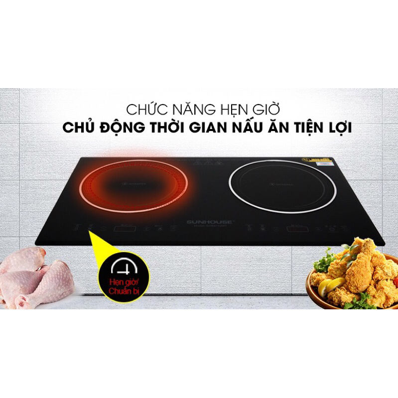 Bếp hồng ngoại đôi lắp âm Sunhouse SHB9112MT