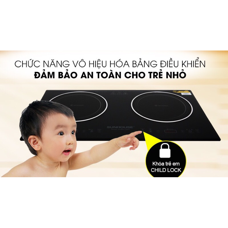 Bếp hồng ngoại đôi lắp âm Sunhouse SHB9112MT