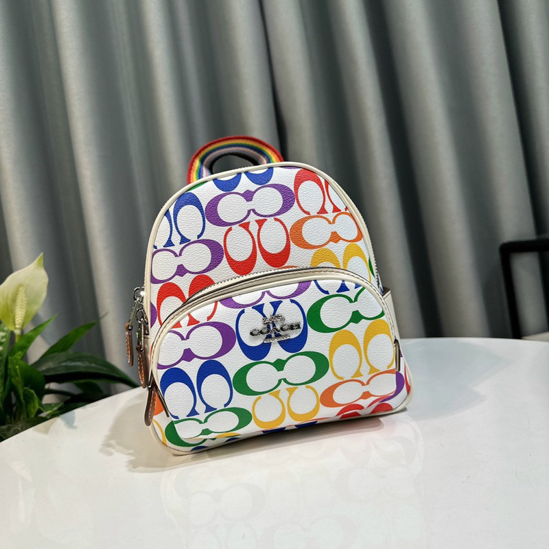 Ba lô mini unisex Coach Court Backpack In Rainbow