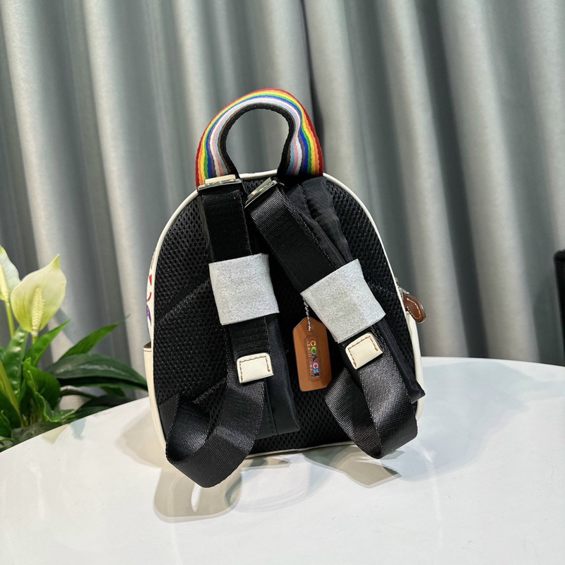 Ba lô mini unisex Coach Court Backpack In Rainbow