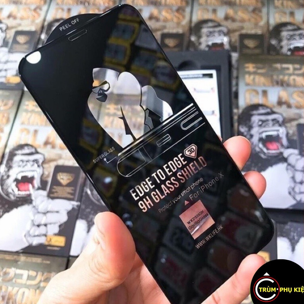 Kính Cường Lực KingKong cho IP Full Màn 7Plus/8Plus/X/Xs/XsMax/11/11Pro/11ProMax/12ProMax/13/13ProMax