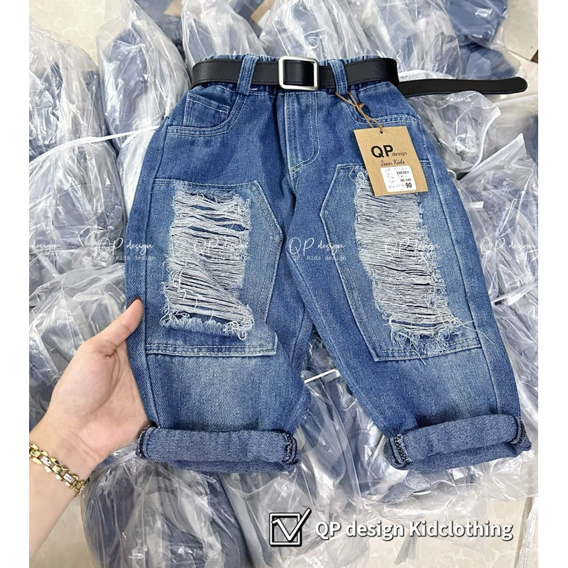 Quần Jeans rách sành điệu cao cấp hàng Việt Nam cho bé trai