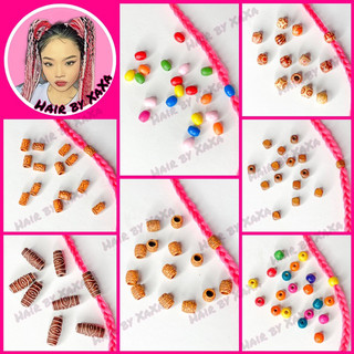 Một món quà Phụ Kiện Tết Kiểu Tóc Hạt Gỗ Tròn Trang Trí Tóc Tết Box Braids, Cornrow, Dreadlock