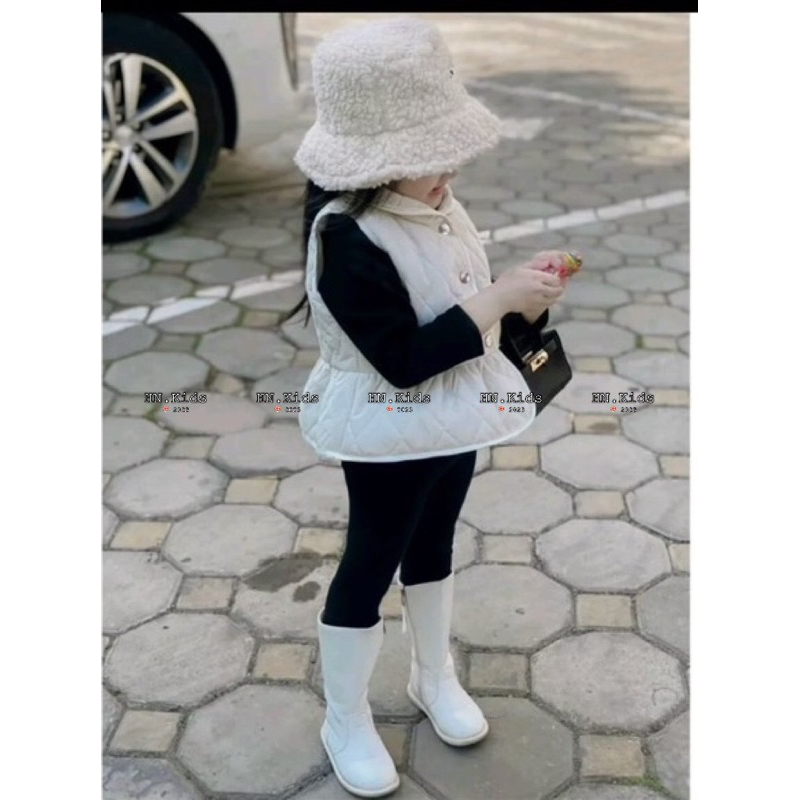 Áo Gile trần trám cho bé gái