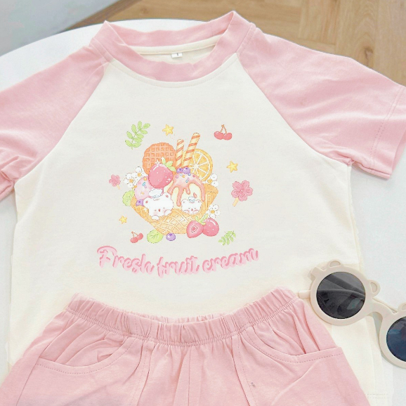 Set thun 100% cotton vải dư Hàn mẫu mới