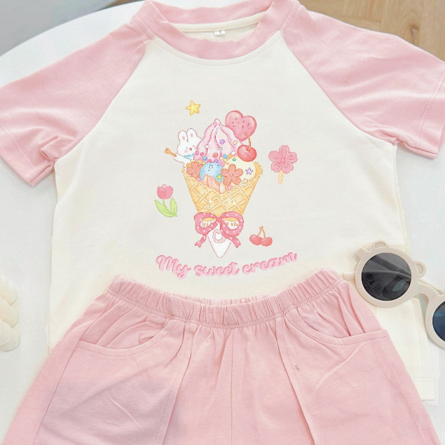 Set thun 100% cotton vải dư Hàn mẫu mới