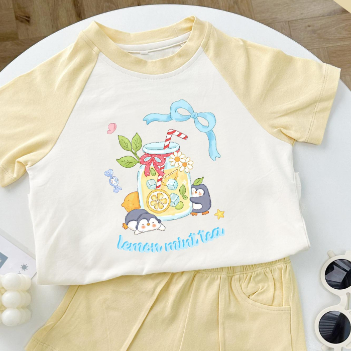 Set thun 100% cotton vải dư Hàn mẫu mới