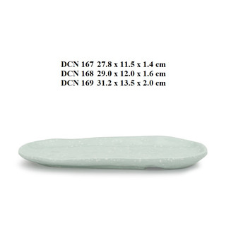 Dĩa chữ nhật dày nhựa Melamine vân đá ngọc