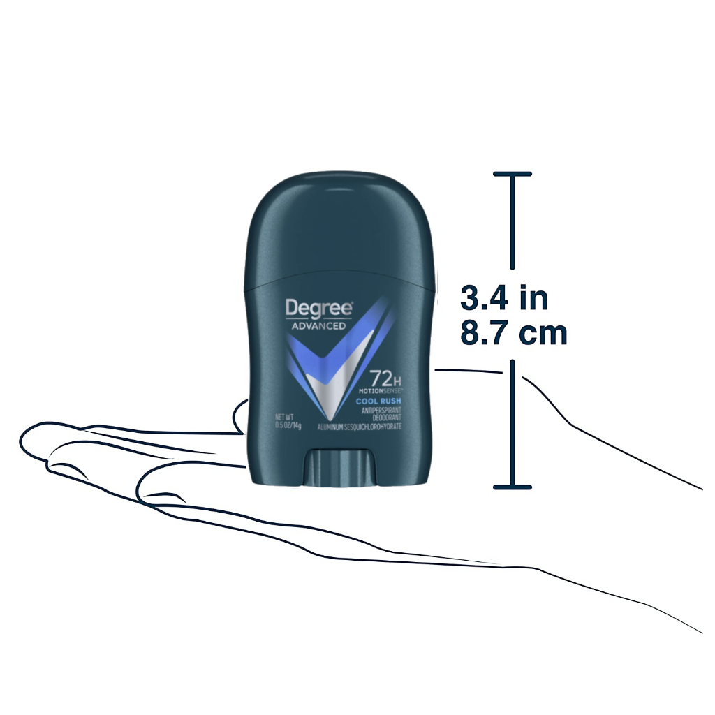 Lăn sáp khử mùi nam du lịch/bỏ túi | Degree Advanced 14g 72-Hour MotionSense Cool Rush