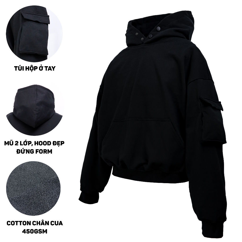 Áo hoodie WHO CONCEPT Cargo hoodie Hoodie túi hộp