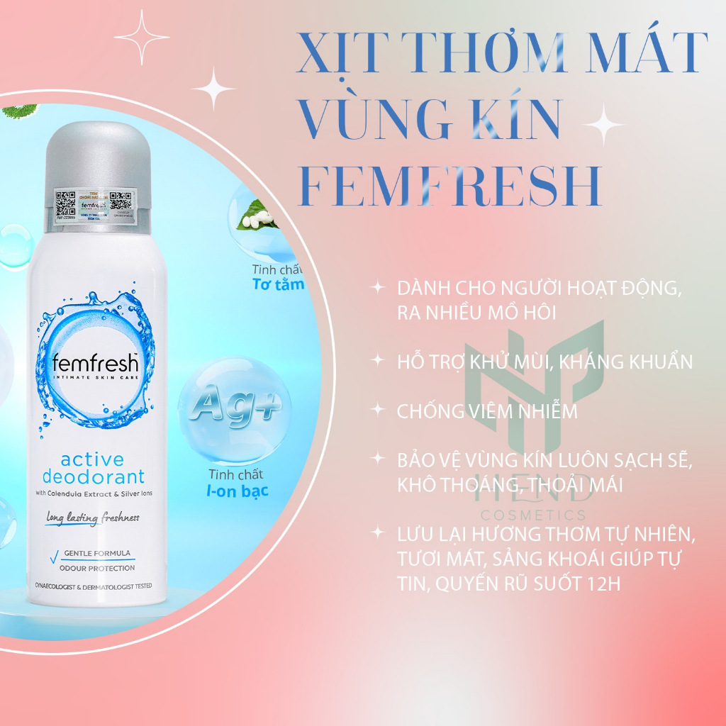 Xịt Thơm Mát Vùng Kín Cao Cấp Femfresh 125ml